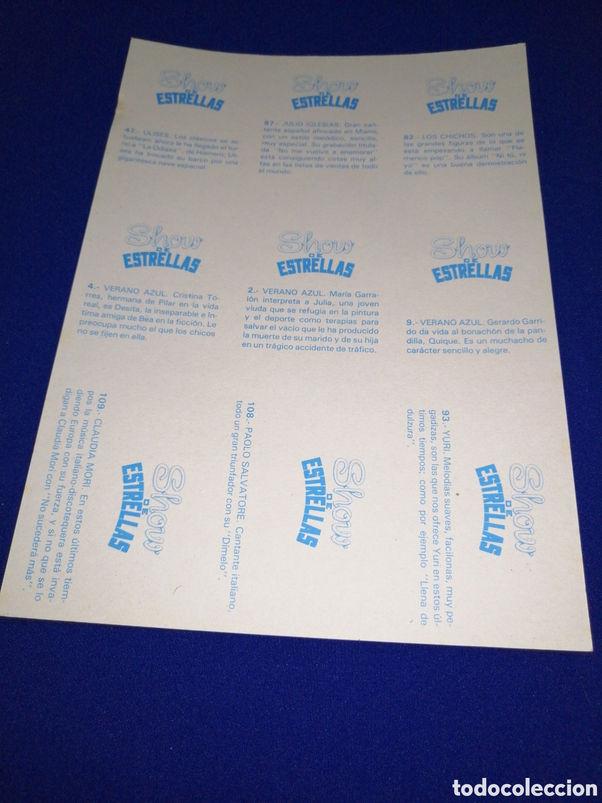Coleccionismo cromos antiguos: SHOW DE ESTRELLAS - LOS CHICHOS - Foto 2
