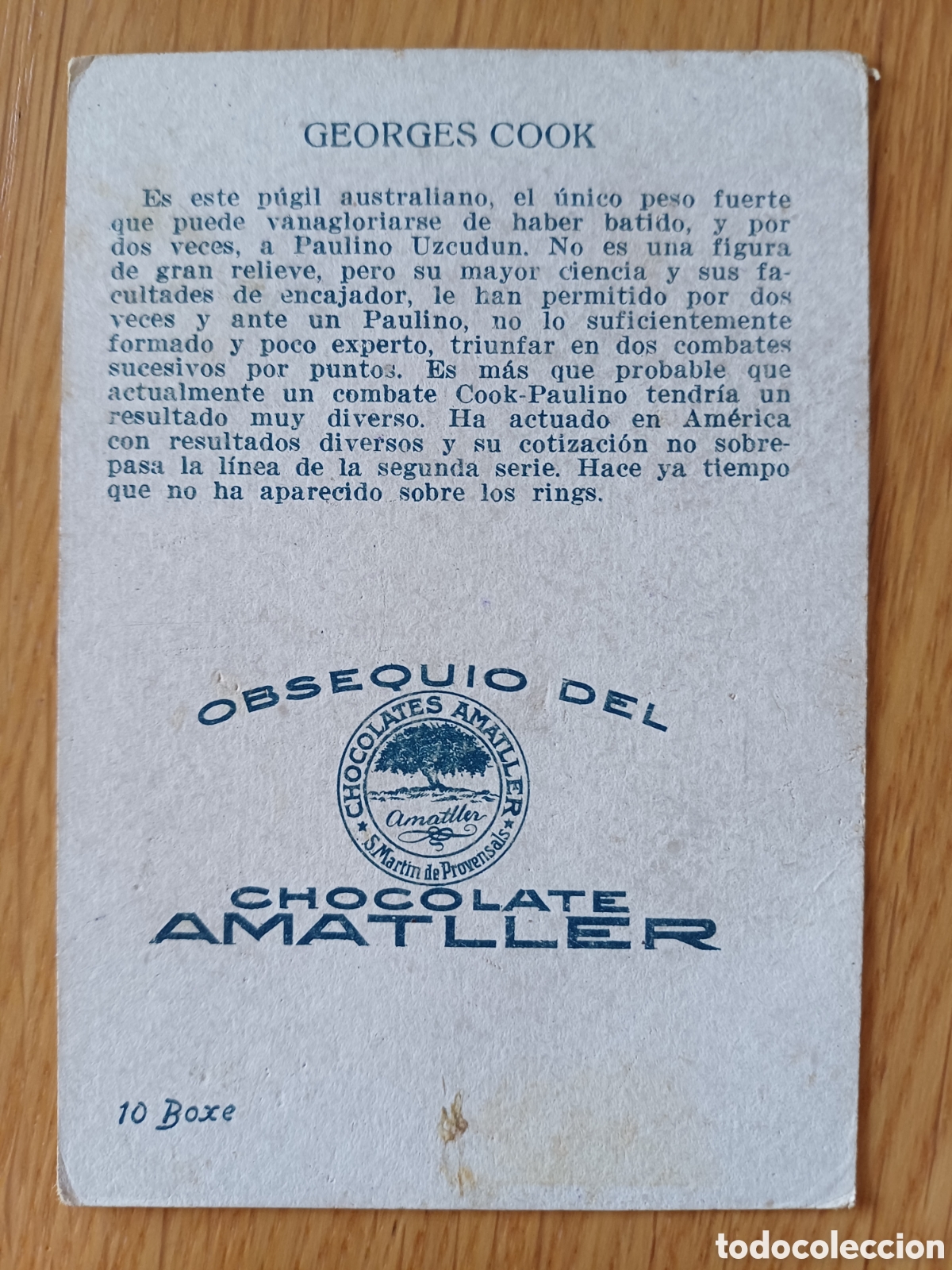 Coleccionismo cromos antiguos: Cromo boxeo, georges cook, chocolates amatller - Foto 2