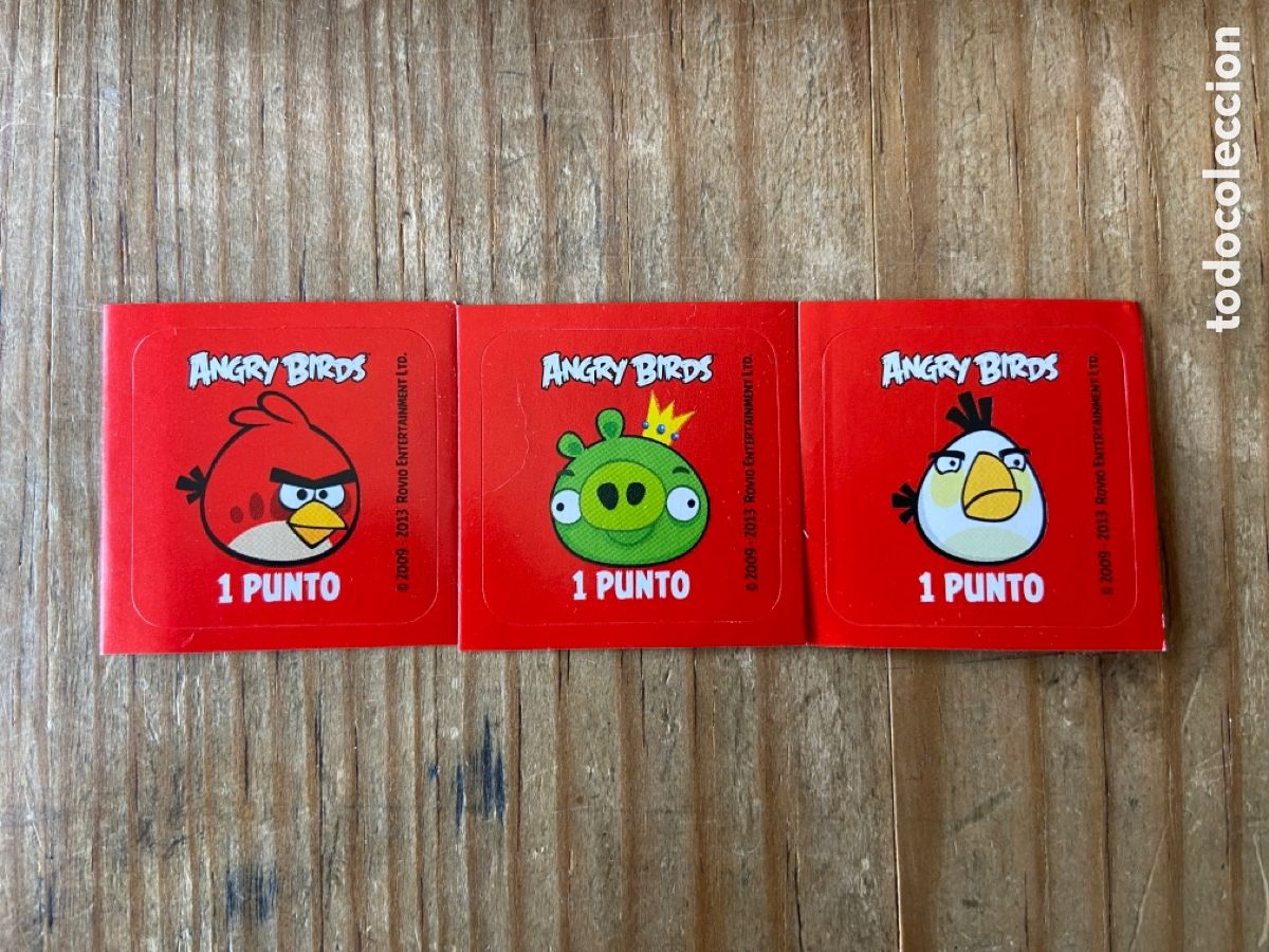 Coleccionismo Cromos antiguos: R22276 LOTE 3 CROMOS ANGRY BIRDS 1 PUNTO A&Ntilde;O 2009 2013 SIN PEGAR NUNCA PEGADO