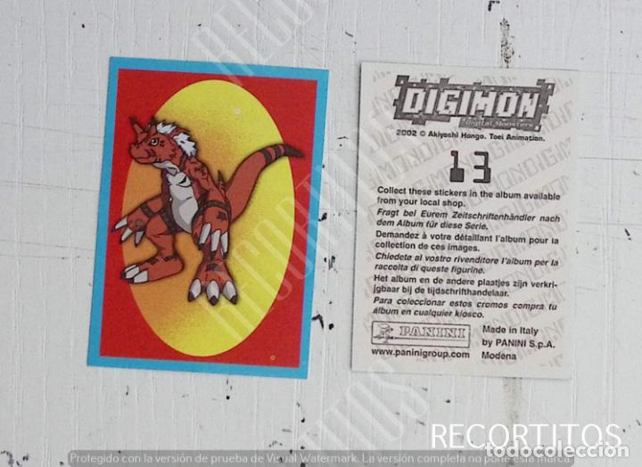 Coleccionismo cromos antiguos: DIGIMON 3 PANINI CROMO N 13 - Foto 1