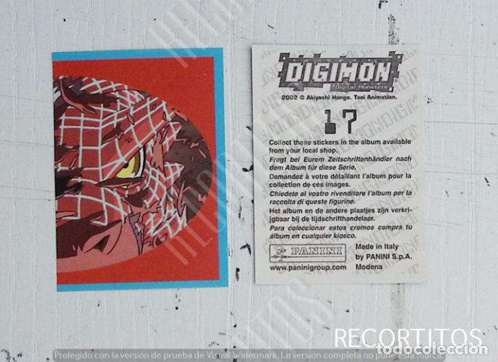Coleccionismo cromos antiguos: DIGIMON 3 PANINI CROMO N 17 - Foto 1