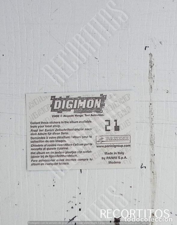Coleccionismo cromos antiguos: DIGIMON 3 PANINI CROMO N 21 - Foto 2