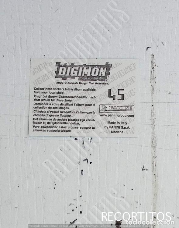 Coleccionismo cromos antiguos: DIGIMON 3 PANINI CROMO N 45 - Foto 2