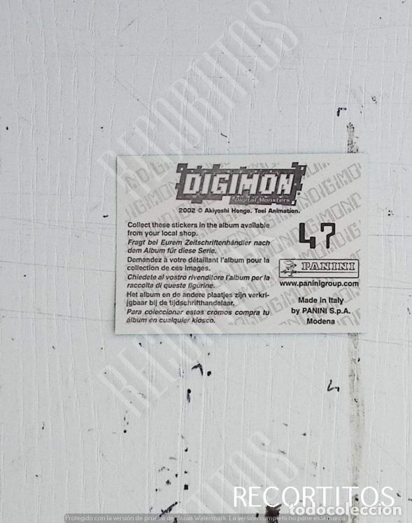 Coleccionismo cromos antiguos: DIGIMON 3 PANINI CROMO N 47 - Foto 2