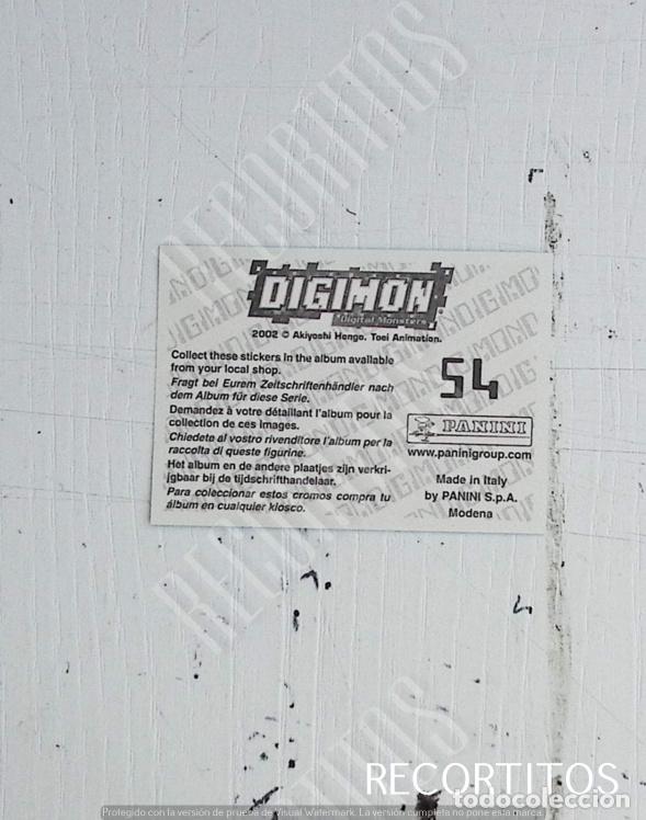 Coleccionismo cromos antiguos: DIGIMON 3 PANINI CROMO N 54 - Foto 2