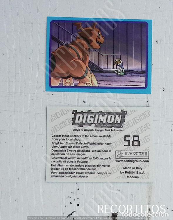 Coleccionismo cromos antiguos: DIGIMON 3 PANINI CROMO N 58 - Foto 1