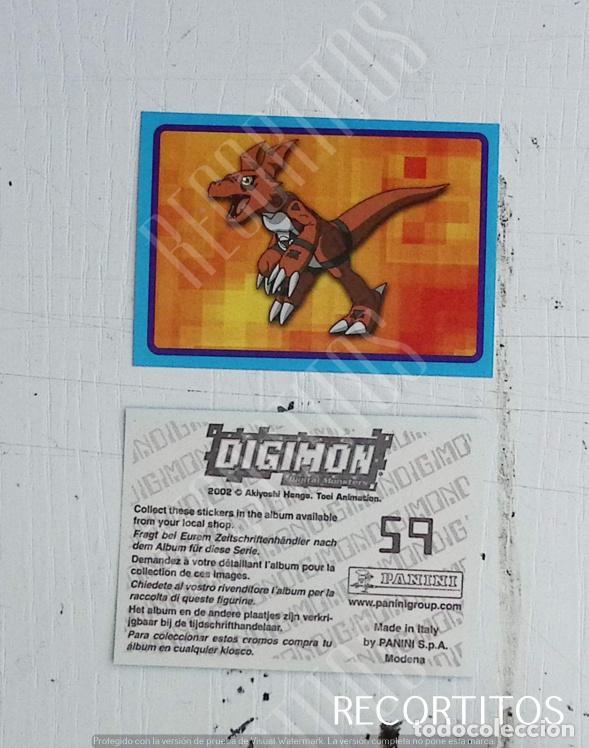 Coleccionismo cromos antiguos: DIGIMON 3 PANINI CROMO N 59 - Foto 1