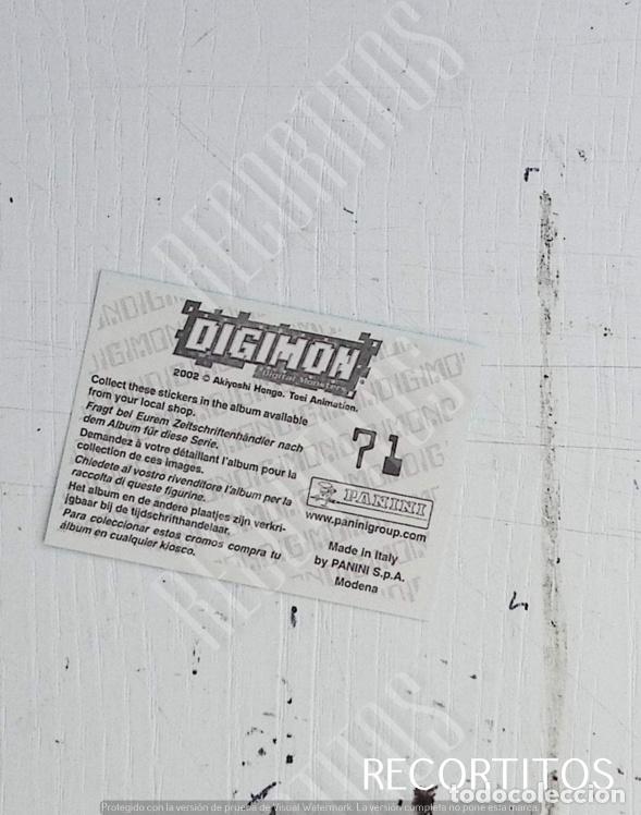 Coleccionismo cromos antiguos: DIGIMON 3 PANINI CROMO N 71 - Foto 2