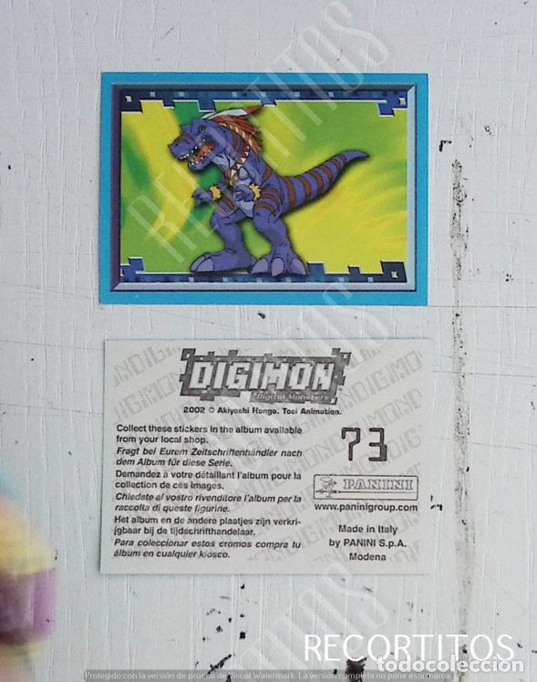 Coleccionismo cromos antiguos: DIGIMON 3 PANINI CROMO N 73 - Foto 1