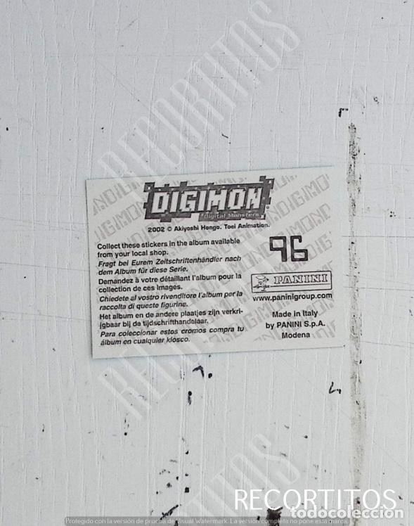 Coleccionismo cromos antiguos: DIGIMON 3 PANINI CROMO N 96 - Foto 2