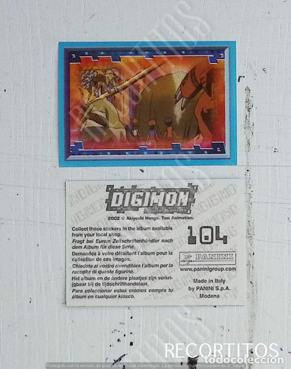 Coleccionismo cromos antiguos: DIGIMON 3 PANINI CROMO N 104 - Foto 1