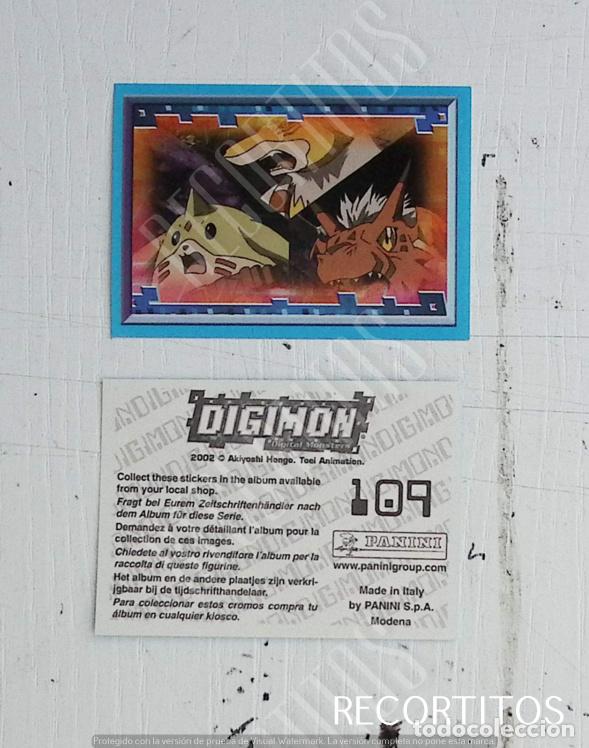 Coleccionismo cromos antiguos: DIGIMON 3 PANINI CROMO N 109 - Foto 1