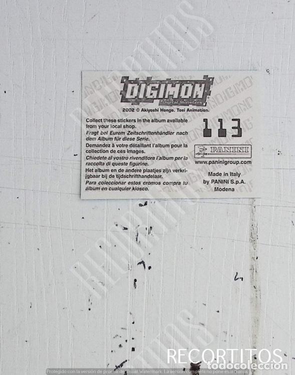 Coleccionismo cromos antiguos: DIGIMON 3 PANINI CROMO N 113 - Foto 2