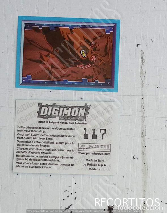 Coleccionismo cromos antiguos: DIGIMON 3 PANINI CROMO N 117 - Foto 1