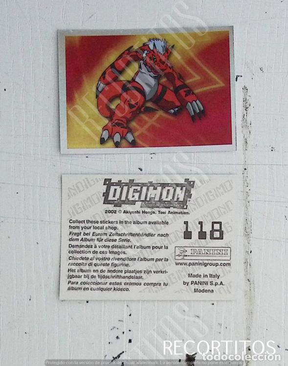 Coleccionismo cromos antiguos: DIGIMON 3 PANINI CROMO N 118 - Foto 1
