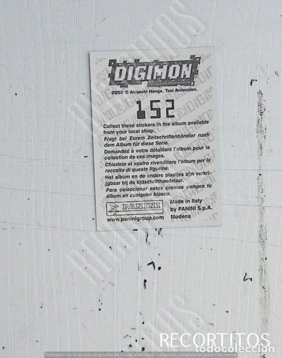 Coleccionismo cromos antiguos: DIGIMON 3 PANINI CROMO N 152 - Foto 2
