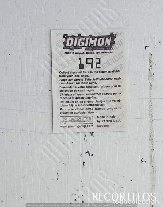 Coleccionismo cromos antiguos: DIGIMON 3 PANINI CROMO N 192 - Foto 2