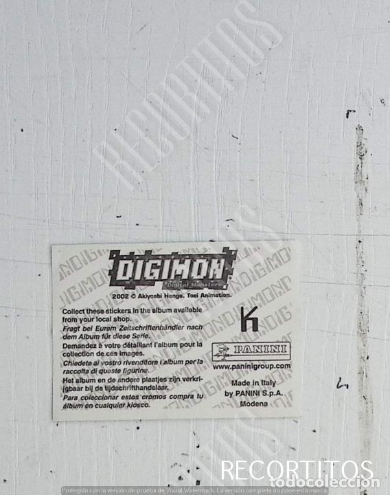 Coleccionismo cromos antiguos: DIGIMON 3 PANINI CROMO LETRA K - Foto 2