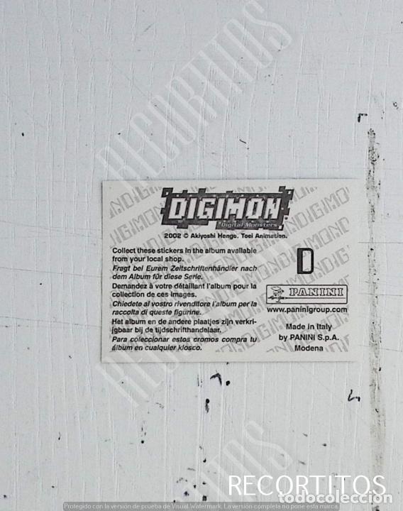 Coleccionismo cromos antiguos: DIGIMON 3 PANINI CROMO LETRA D - Foto 2