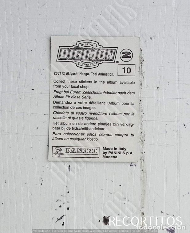 Coleccionismo cromos antiguos: DIGIMON 2 PANINI CROMO N 10 - Foto 2