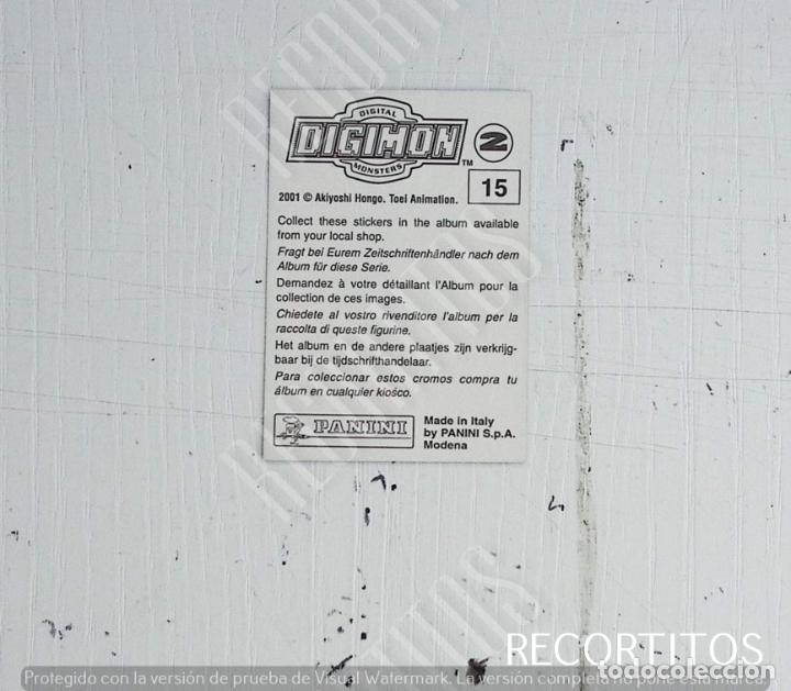 Coleccionismo cromos antiguos: DIGIMON 2 PANINI CROMO N 15 - Foto 2