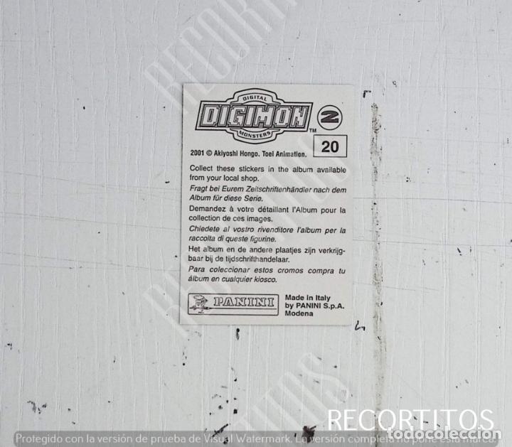 Coleccionismo cromos antiguos: DIGIMON 2 PANINI CROMO N 20 - Foto 2