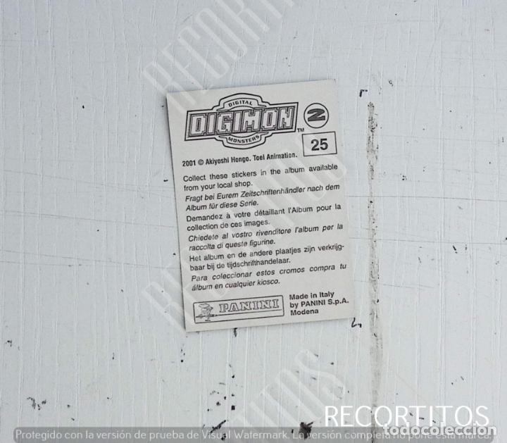 Coleccionismo cromos antiguos: DIGIMON 2 PANINI CROMO N 25 - Foto 2