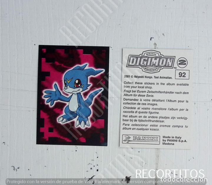 Coleccionismo cromos antiguos: DIGIMON 2 PANINI CROMO N 92 - Foto 1