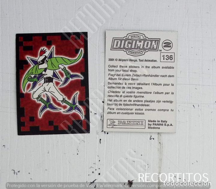 Coleccionismo cromos antiguos: DIGIMON 2 PANINI CROMO N 136 - Foto 1