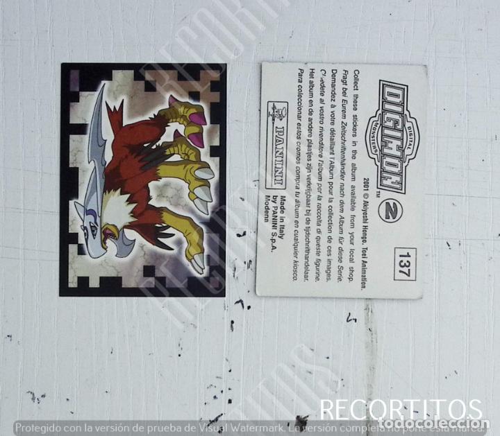 Coleccionismo cromos antiguos: DIGIMON 2 PANINI CROMO N 137 - Foto 1