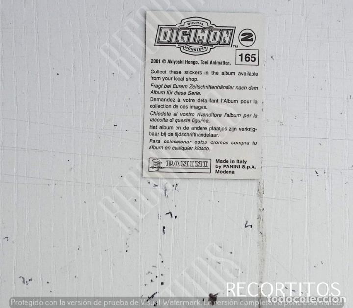 Coleccionismo cromos antiguos: DIGIMON 2 PANINI CROMO N 165 - Foto 2