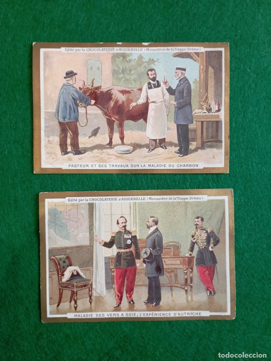 Coleccionismo cromos antiguos: Lote 2 cromos franceses chocolate D&acute;Aiguebelle Pasteur - Foto 1