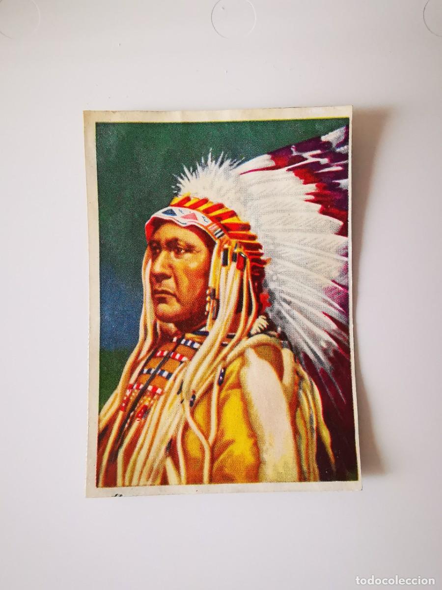 Collectable Antique Stickers: CROMO ESMALTADO RECUPERADO ALBUM BRUGUERA COLECCION 128 RAZAS HUMANAS 88 TIPO SIUX