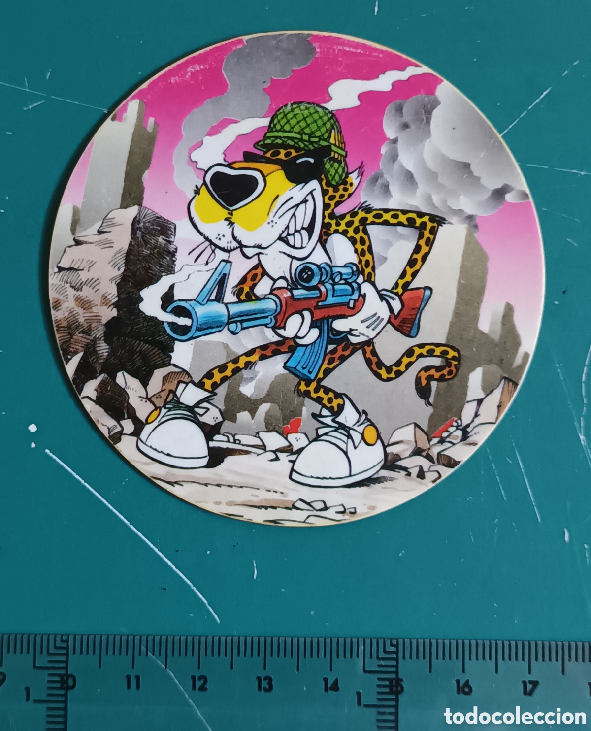 Collectable Antique Stickers: Macro Tazo N&deg; 5 Comando Chester Matutano