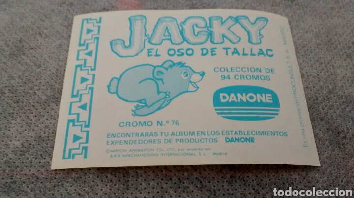 Coleccionismo cromos antiguos: JACKY EL OSO DE TALLAC. DANONE. 76 - Foto 2