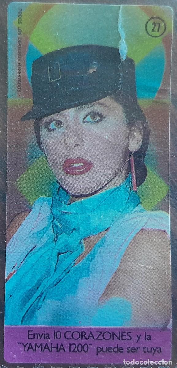 Coleccionismo Cromos antiguos: cromo pegatina de chicle Dunkin, cantante Sabrina Salerno, n&ordm; 27, a&ntilde;os 80.