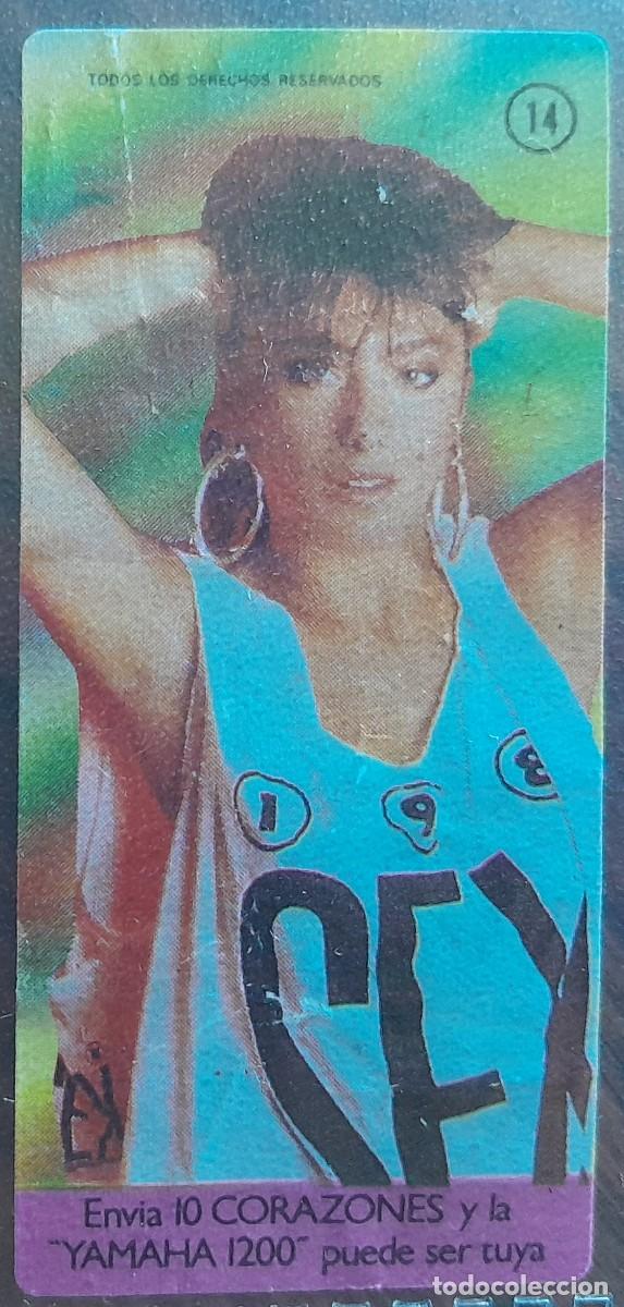 Coleccionismo Cromos antiguos: cromo pegatina de chicle Dunkin, cantante Sabrina Salerno, n&ordm; 14, a&ntilde;os 80.