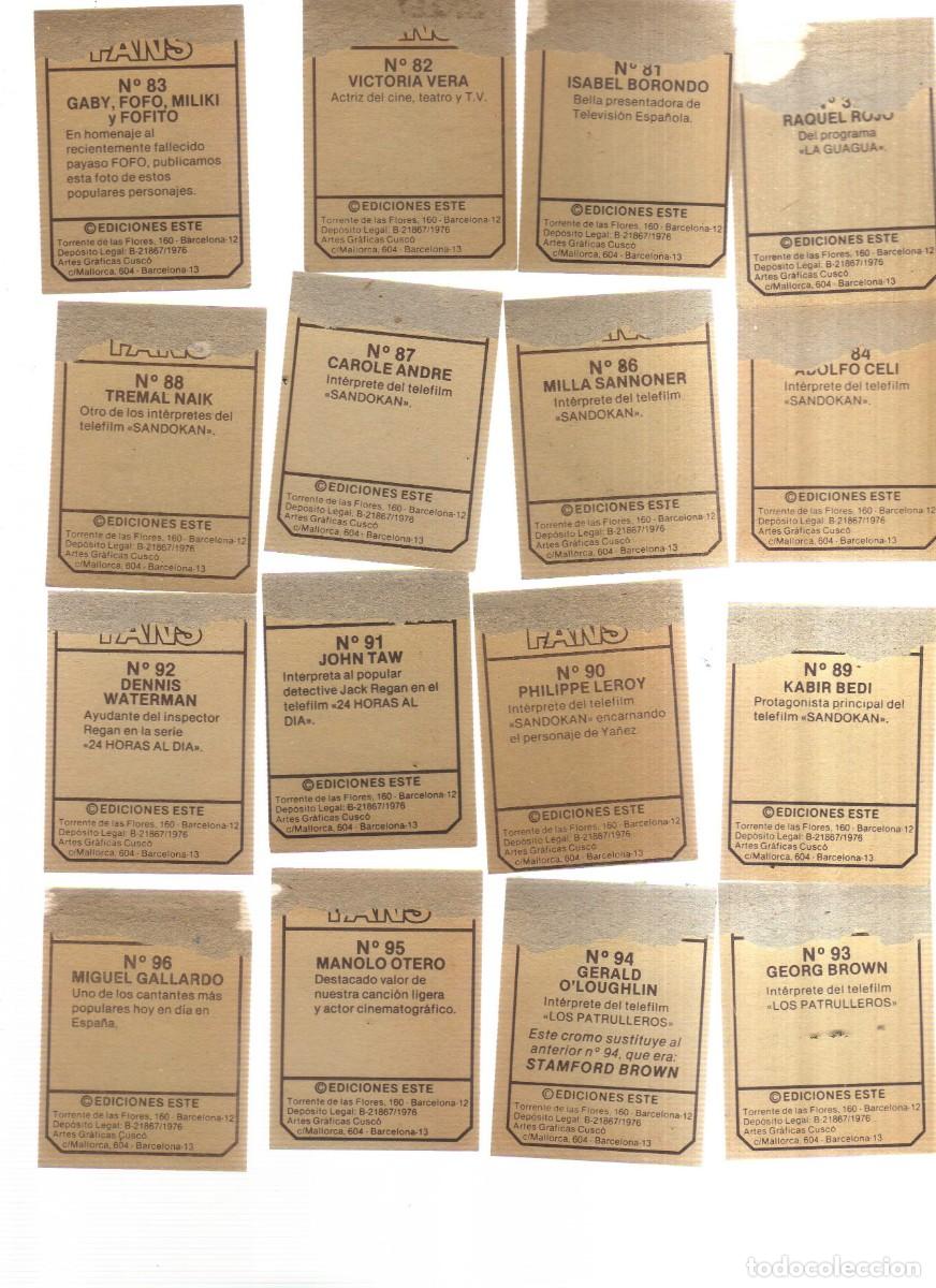 Coleccionismo cromos antiguos: FANS EDICIONES ESTE LOTE DE 147 CROMOS - Foto 2
