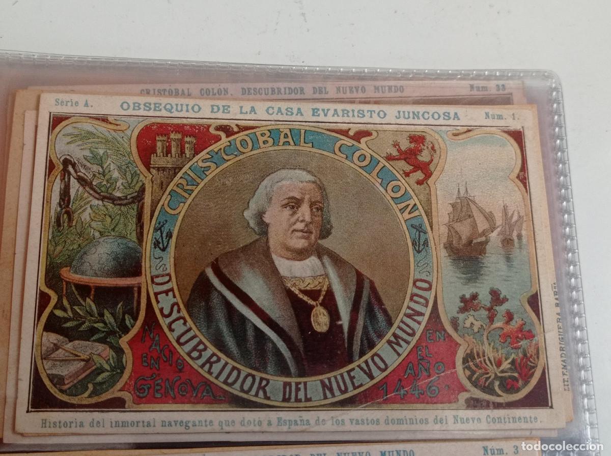 Coleccionismo cromos antiguos: COLECCION COMPLETA DE 100 CROMOS CRISTOBAL COLON. CHOCOLATES JUNCOSA - Foto 2