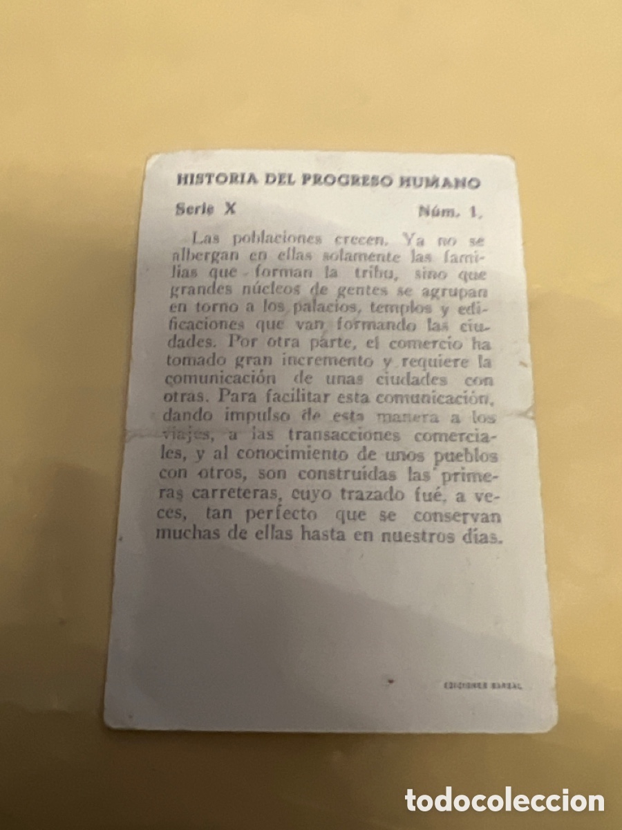 Coleccionismo cromos antiguos: T1/E2/A342. CROMO HISTORIA DEL PROGRESO HUMANO SERIE X NUM 1 - Foto 2