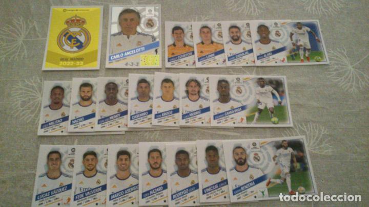 Coleccionismo Cromos antiguos: EDICIONES ESTE 2022 / 2023 22 EQUIPO COMPLETO REAL MADRID 20 CROMOS NUEVO SIN PEGAR