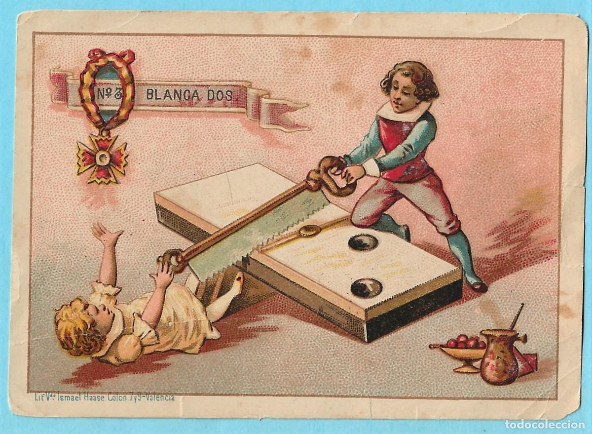 Coleccionismo Cromos antiguos: CROMO N&ordm; 10. BLANCA DOS. PERTENECIENTE AL JUEGO DEL DOMINO DE CHOCOLATES EL BARCO, VALENCIA.