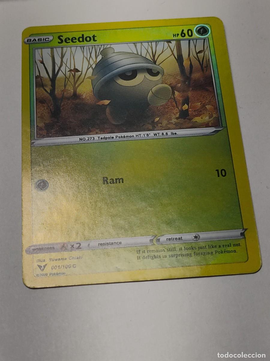 Coleccionismo cromos antiguos: Cromo POK&Eacute;MON 2020- SEEDOT - BASIC - BRILLO - 001/100- HP60 - Foto 3