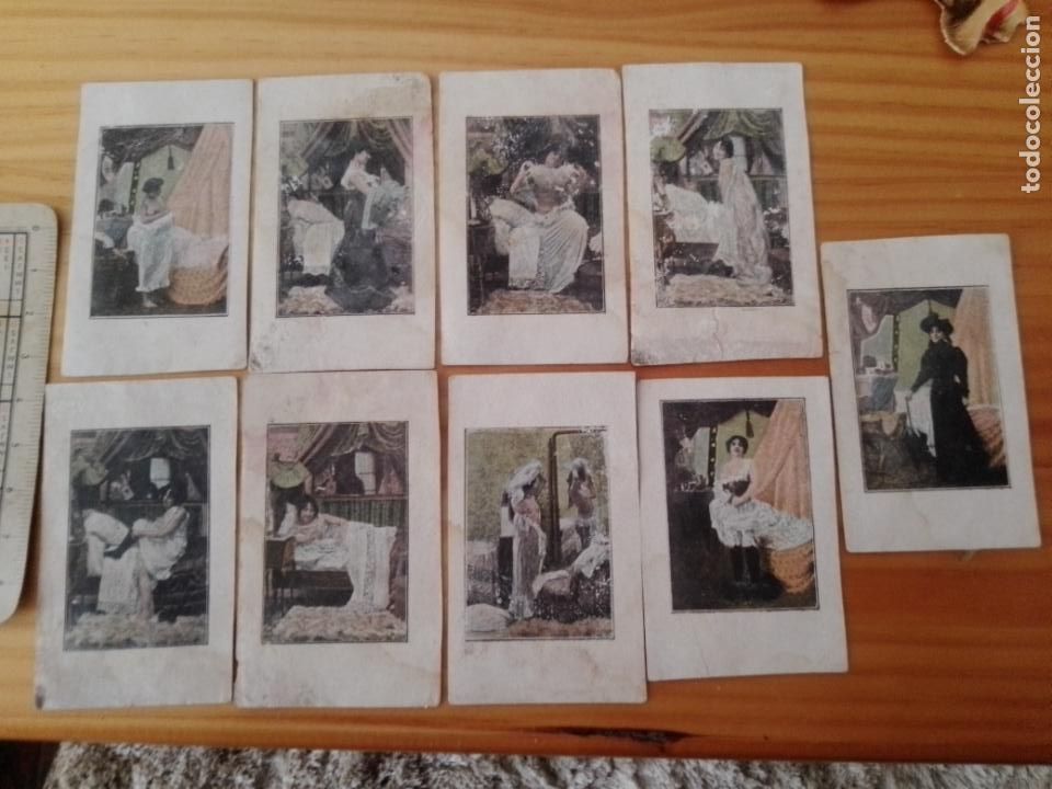 Coleccionismo Cromos antiguos: 9 cromos er&oacute;ticos antiguos