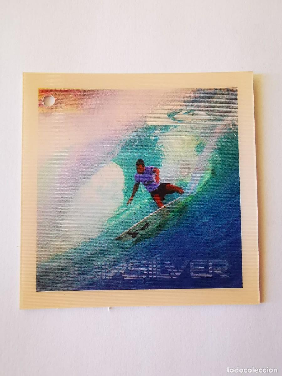 Collectable Antique Stickers: CROMO ETIQUETA LENTICULAR HOLOGRAMA VISIORAMA MARCAS ROPA OBSEQUIO QUIKSILVER SURF
