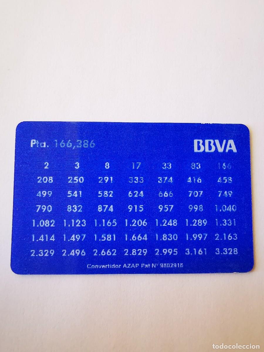 Collectable Antique Stickers: CROMO CALENDARIO LENTICULAR HOLOGRAMA VISIORAMA CONVERSOR PESETAS A EUROS BANCO BBVA