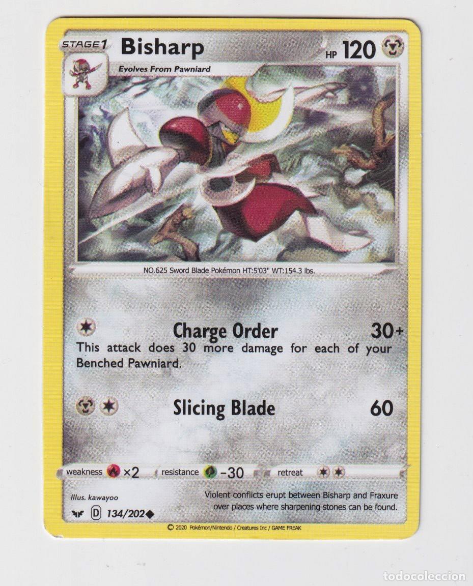 Coleccionismo cromos antiguos: CARTAS DE POK&Eacute;MON BISHARP cv 120 DEL A&Ntilde;O 2020