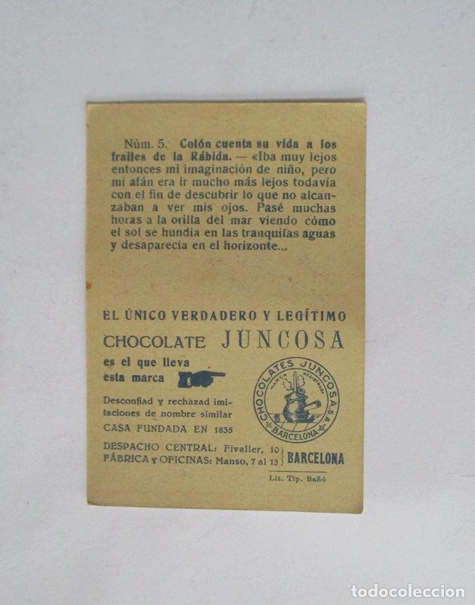 Coleccionismo cromos antiguos: 16 CROMOS COLECCION CRISTOBAL COLON DE CHOCOLATES JUNCOSA - Foto 2