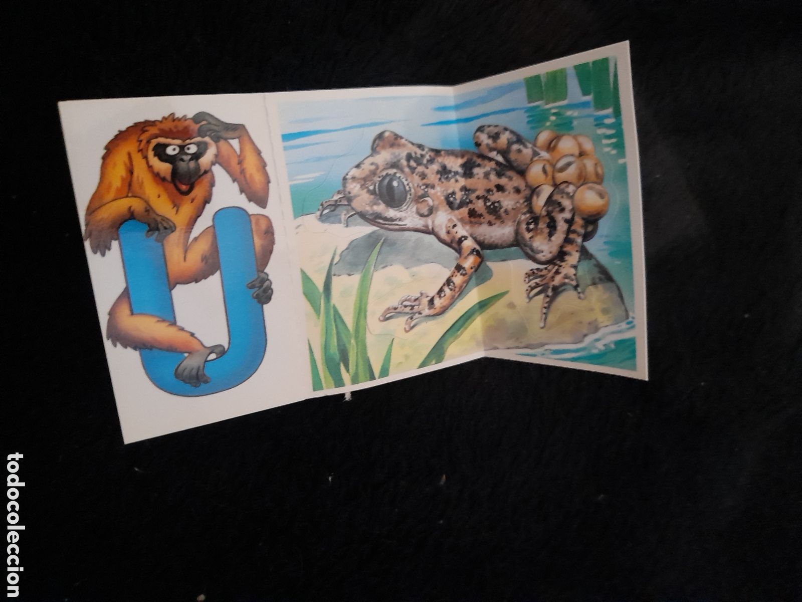 Coleccionismo cromos antiguos: Cromo doble de Bollycao, Fauna en peligro N 5 y Animaletras U
