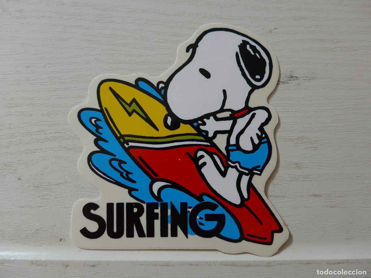 Coleccionismo cromos antiguos: PEGATINA SNOOPY SURFING - Foto 1